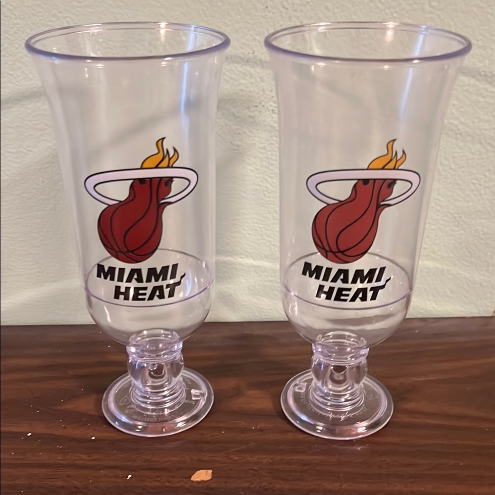 Miami Heat Clear Plastic Souvenir Glasses